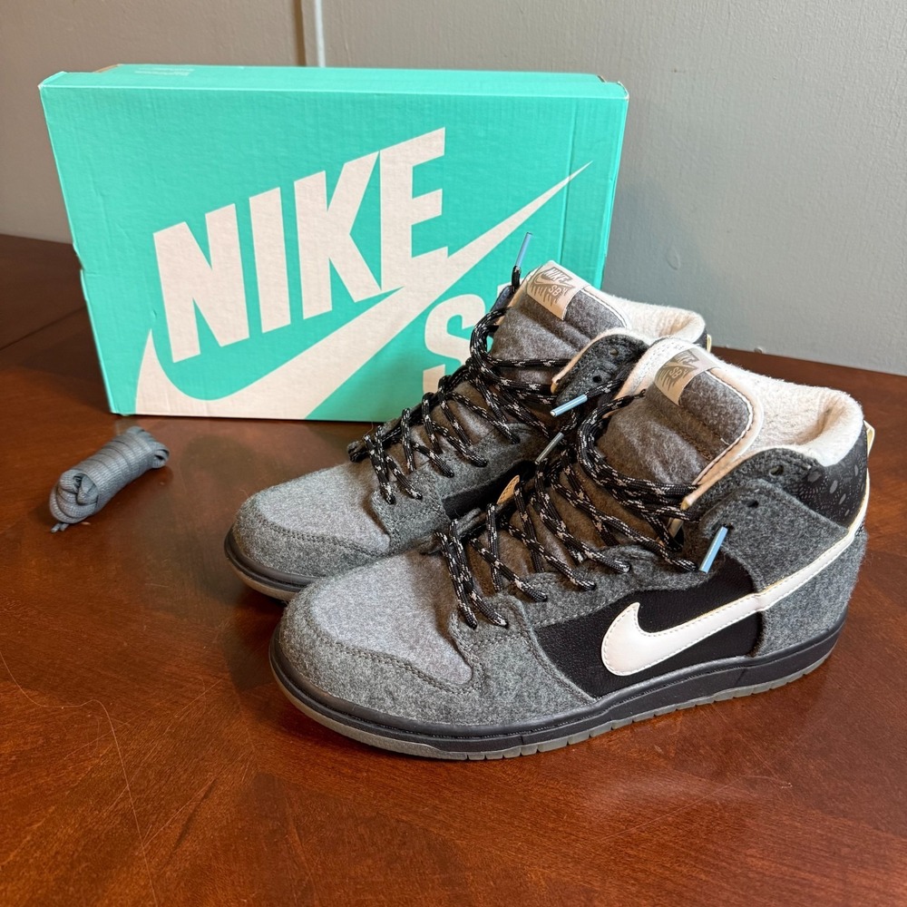 Nike Dunk High SB Premier Dark Charcoal Grey Men's 10 645986-010‎